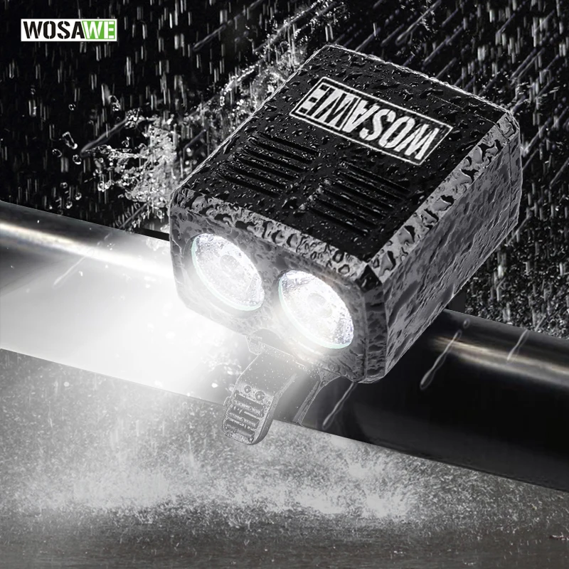 

WOSAWE Waterproof Bike Light Led Bike Bicycle Light 2400 Lumen Adjustable Bike Front MTB Flashlight Built-in Battery Cycling