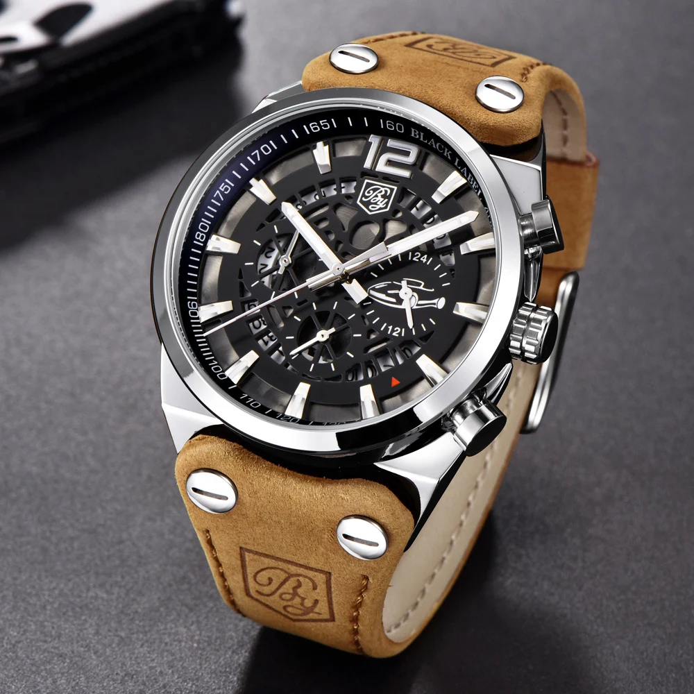 

BENYAR Large dial design Chronograph Sport Mens Watches Fashion Brand Military waterproof Quartz Watch Clock Relogio Masculino