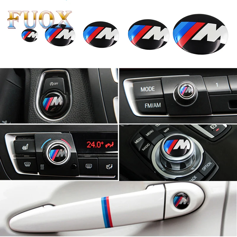 

1pcs 11 18 20 25 29 mm Multimedia Audio Control Button Labeled Car Sticker Emblem Auto Badge Decal For BMW M Power Performance