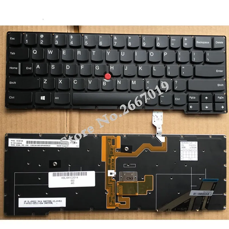 Inglês novo teclado do portátil com retroiluminado