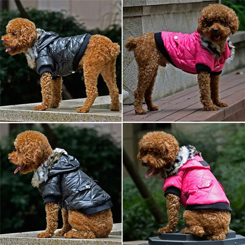 Искусственный мех воротник теплый флис Военная Собака пальто двухслойная ткань Собака Куртка Одежда для домашних собак костюм