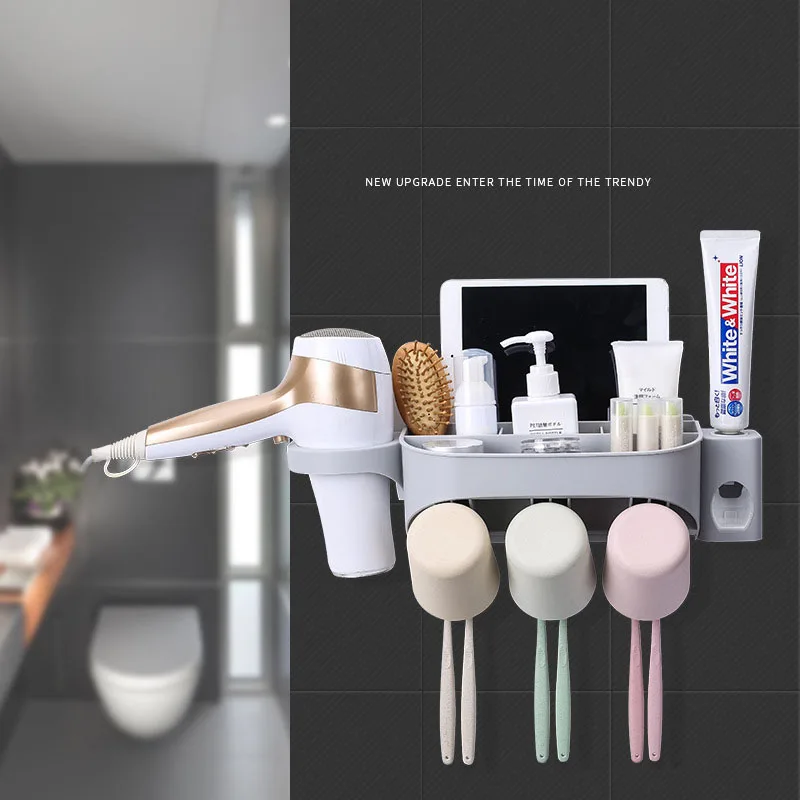Настенная подставка для зубных щеток крепление стойки Полка Органайзер для зубной пасты гаджеты для ванной комнаты хранение Водостойкая крышка для зубной щетки H1168