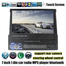 steering wheel control touch screen Bluetooth car MP4 MP5 Player Radio Stereo FM TF USB 7 inch 1 din video rear camera input