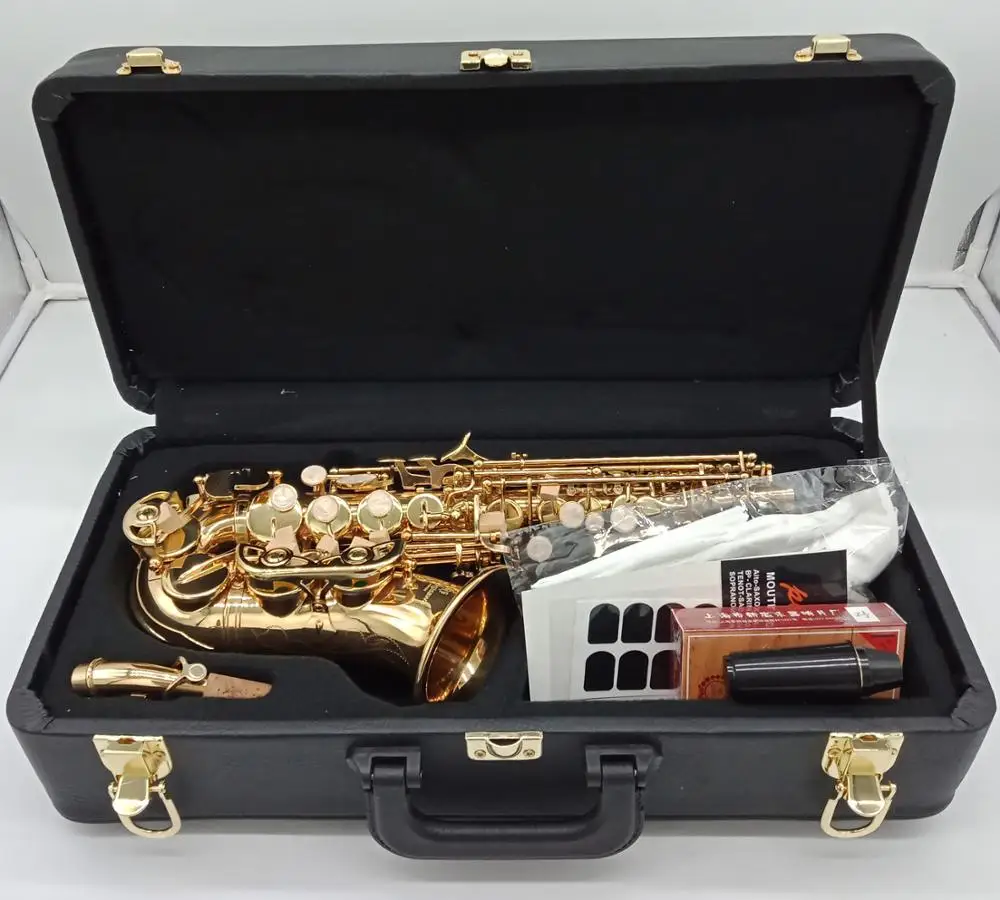 

Yanagisawa Saxophone Soprano Curve SC991 Gold Lacquer Curved Soprano Sax Mouthpiece Reeds Neck Musical Instrument Accessories