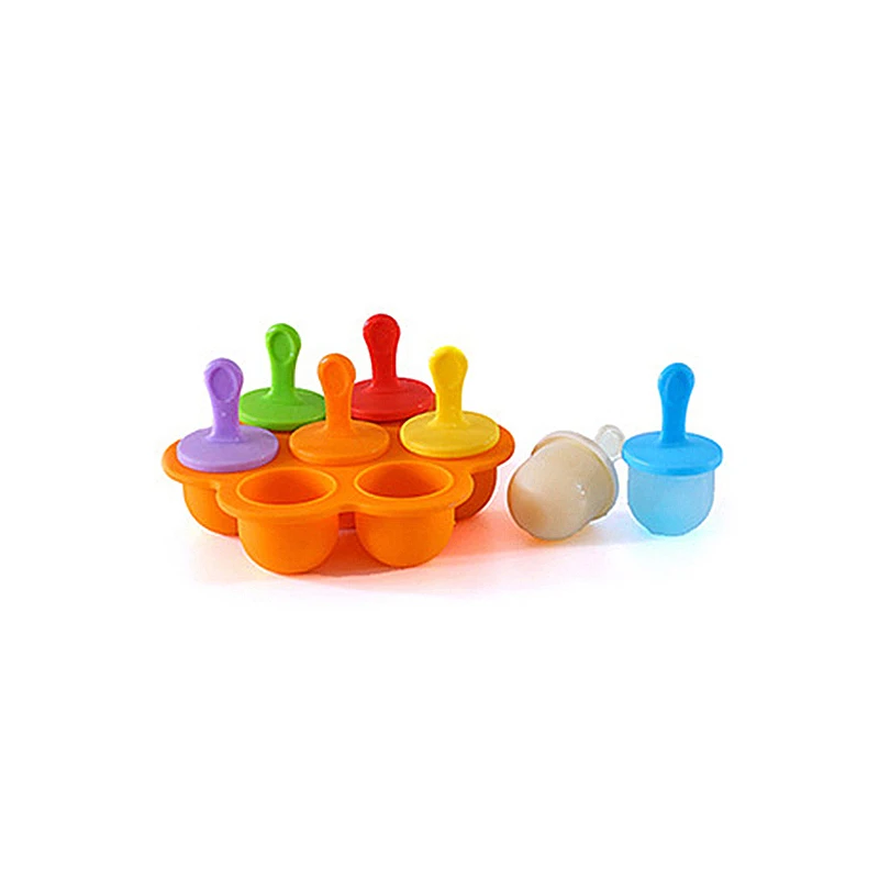 Orange base Силиконовые мини-формы для льда, формы для мороженого, Фруктового мороженого, формы для мороженого, для детей, сделай сам, инструмент для приготовления пищи, аксессуары для фруктовых коктейлей - Цвет: Orange base