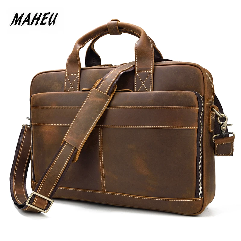 MAHEU Formal Brand Desinger Leather Briefcase Luxury Shoulder Brief Cases For Laptop Notebook Macbook Bag Genuine Leather Bags MAHEU Formal Brand Desinger Leather Briefcase Luxury Shoulder Brief Cases For Laptop Notebook Macbook Bag Genuine Leather Bags