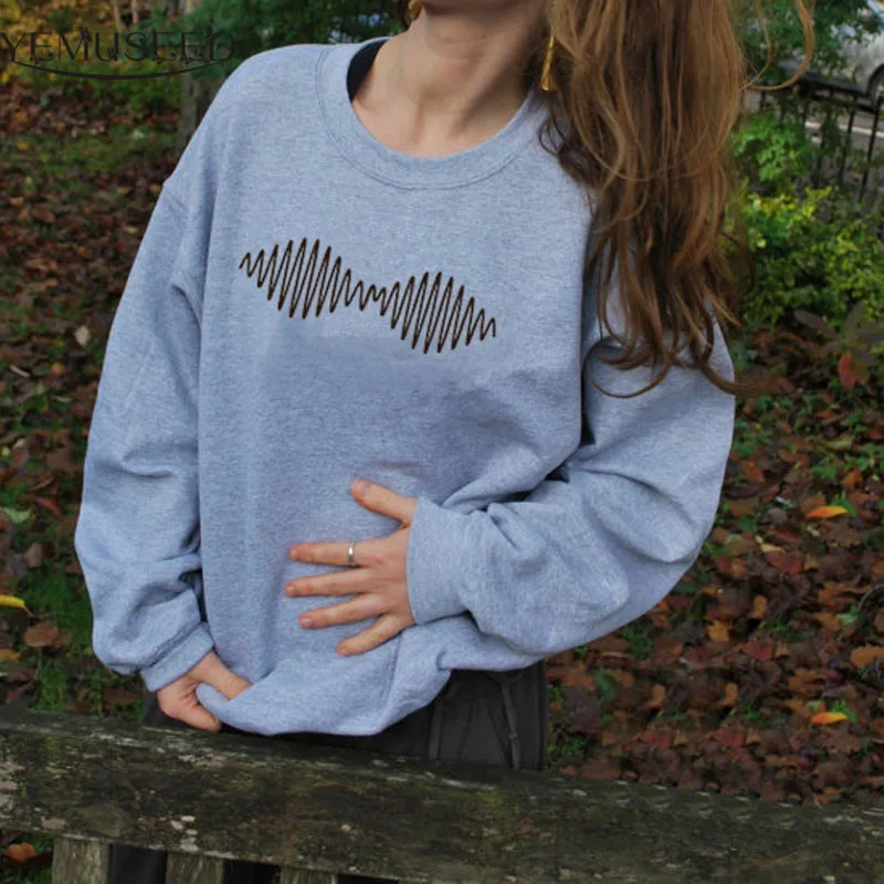 

H1168 Autumn 2016 Casual Sweatshirt Women Hoodies Arctic Monkeys Printed O-Neck Hoodies Harajuku Black Sweatshirts