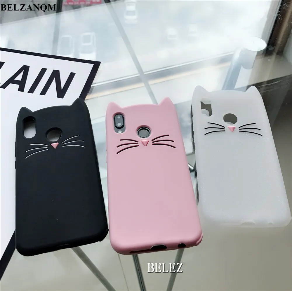 

3D Cute Cat Silicone Phone Case for Huawei P20 P10 P9 P8 Lite 2017 Mate 9 10 20 Pro P Smart Honor 7A 7X Y5 Prime Y9 2018 Nova 2s