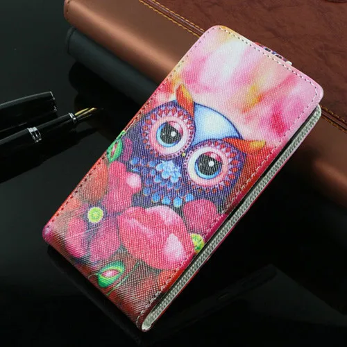 For Samsung Galaxy J4 J6 Plus J3 J5 J7 Case TPU Flip Leather Cover 3D Flower Cute Pattern Vertical Case - Color: Owl