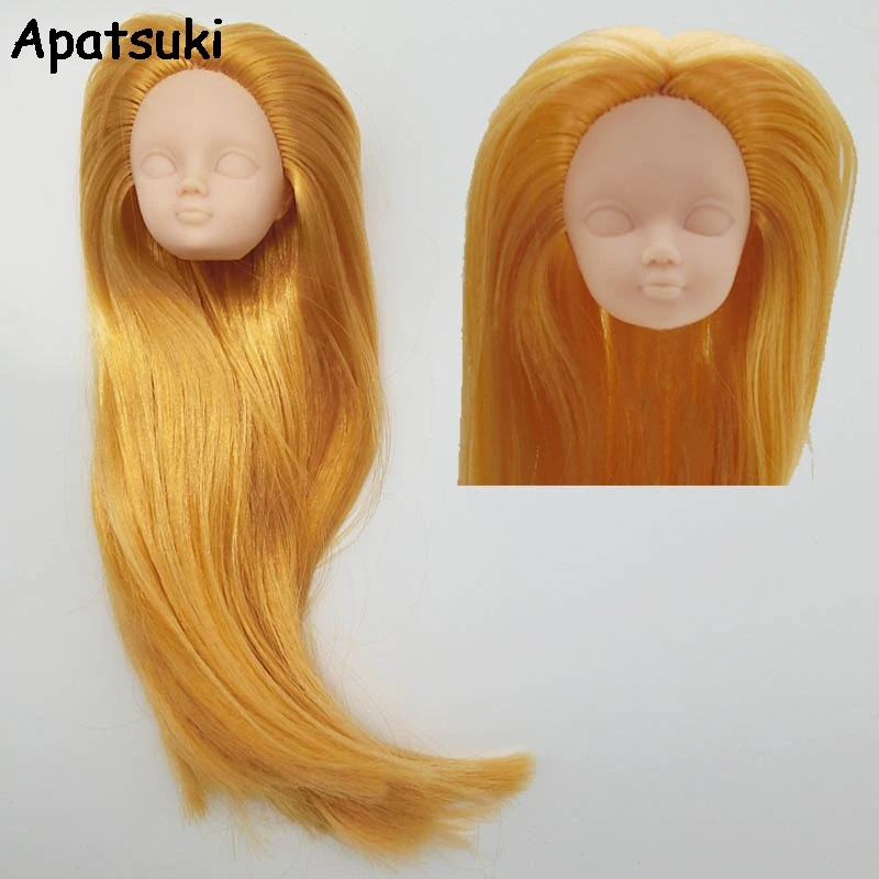 

Golden Hair Without Make Up Practicing 1:6 DIY Doll Head For 11.5" Doll Heads For Kurhn 1/6 BJD Doll's Practice Makeup Head