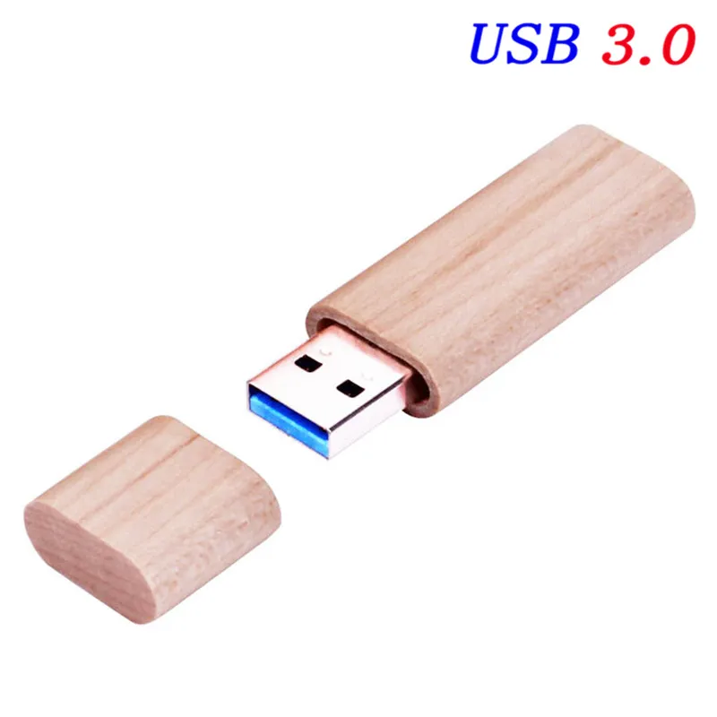 Модная деревянная флеш-накопитель USB 3,0 дизайн логотипа 64g/32g Memory Stick 16g/8g ручка привода крутая подарочная usb ручка-флешка более 10 шт логотип бесплатно - Цвет: MAPLE