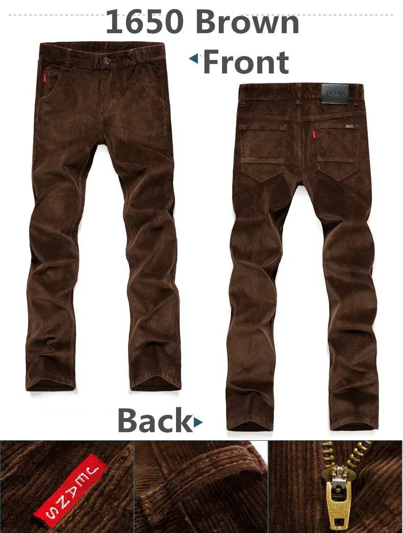 Весенние мужские брюки, повседневные Модные Классические Стильные вельветовые брюки, 4 цвета, повседневные брюки, размер 28-38 1650
