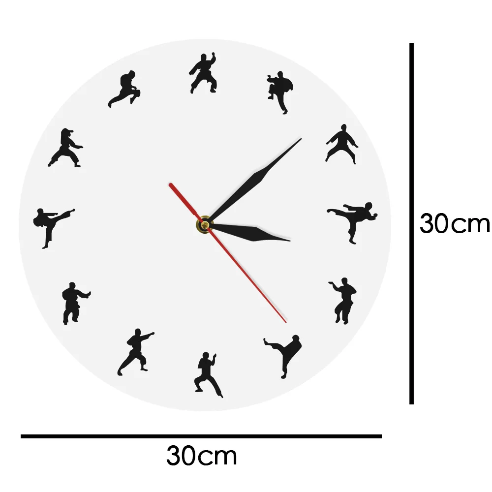 Тхэквондо карате настенные часы боевые искусства каратэ клуб современный настенный Декор боевые спортивные кунг-фу эксклюзивные настенные часы