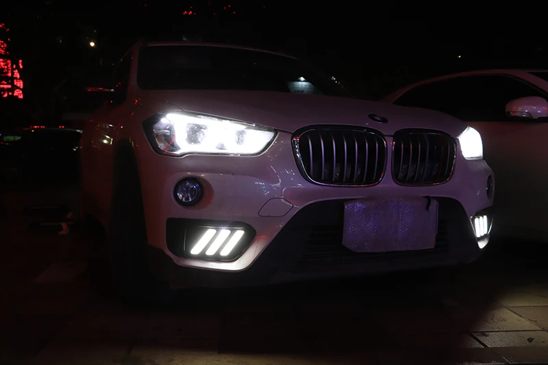 Для BMW X1 F48 F49- дневные ходовые светодиодные дневные ходовые огни противотуманная лампа фары с желтым реле сигнала поворота