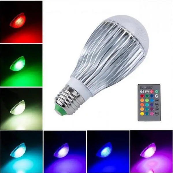 

2015 New arrival LED RGB bulb E27 5W 10W AC 85-265V rgb led Lamp with Remote Control multiple colour led rgb lamp