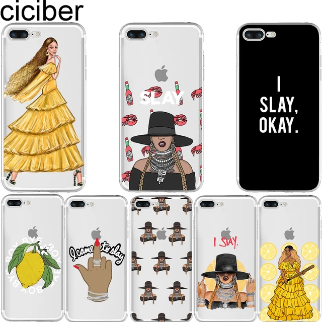 Best Offers ciciber Beyonce Lemonade Hold Up Formation SLAY Pattern Soft Silicone Phone Cases Cover for Iphone 7 6S 8 Plus 5S SE X XR XS MAX