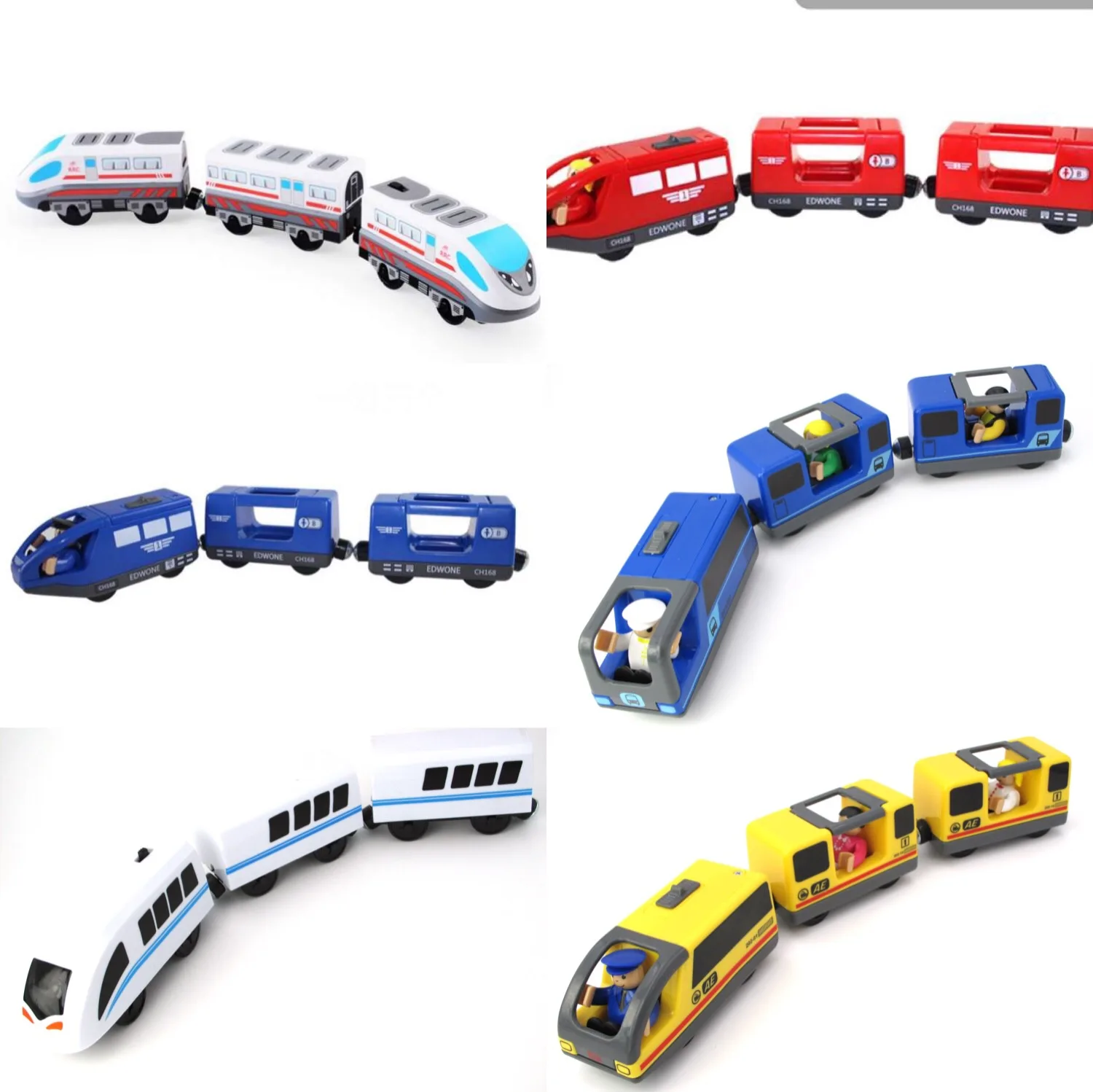 Электрический поезд для деревянного рельса Brio track комбинированный локомотив RRC EMU