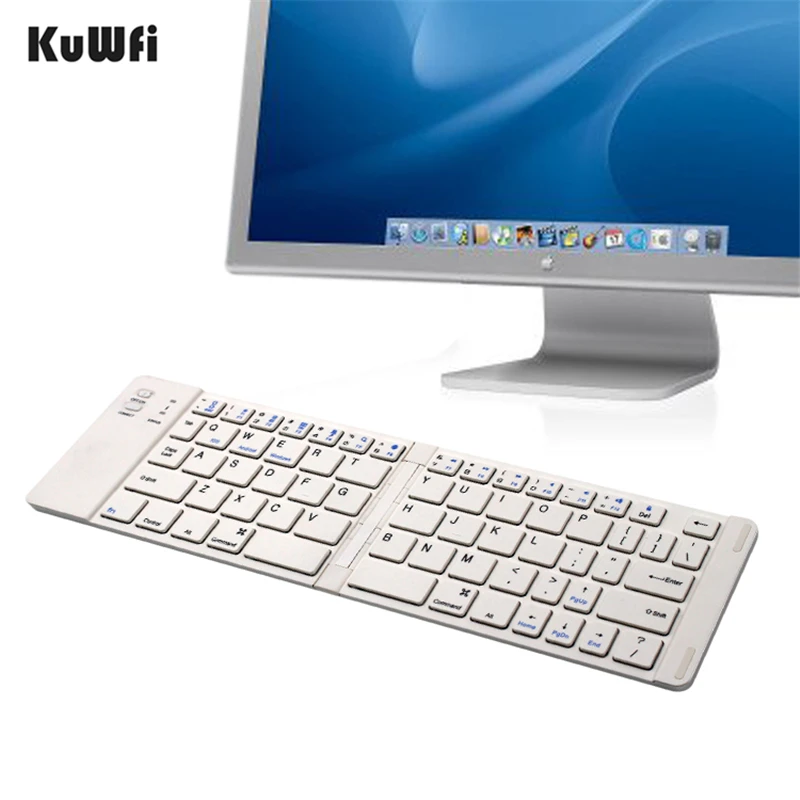 

KuWfi Ultra Slim Wireless Bluetooth Keyboard Wireless Bluetooth 3.0 Foldable Keyboard Universal for Android Windows IOS Devices