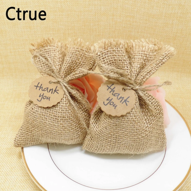 

20pcs/lot 10*14cm Hessian Burlap Bag Jute Gift Bags candy bag wedding gifts for guests rustic wedding decoration vintage decor