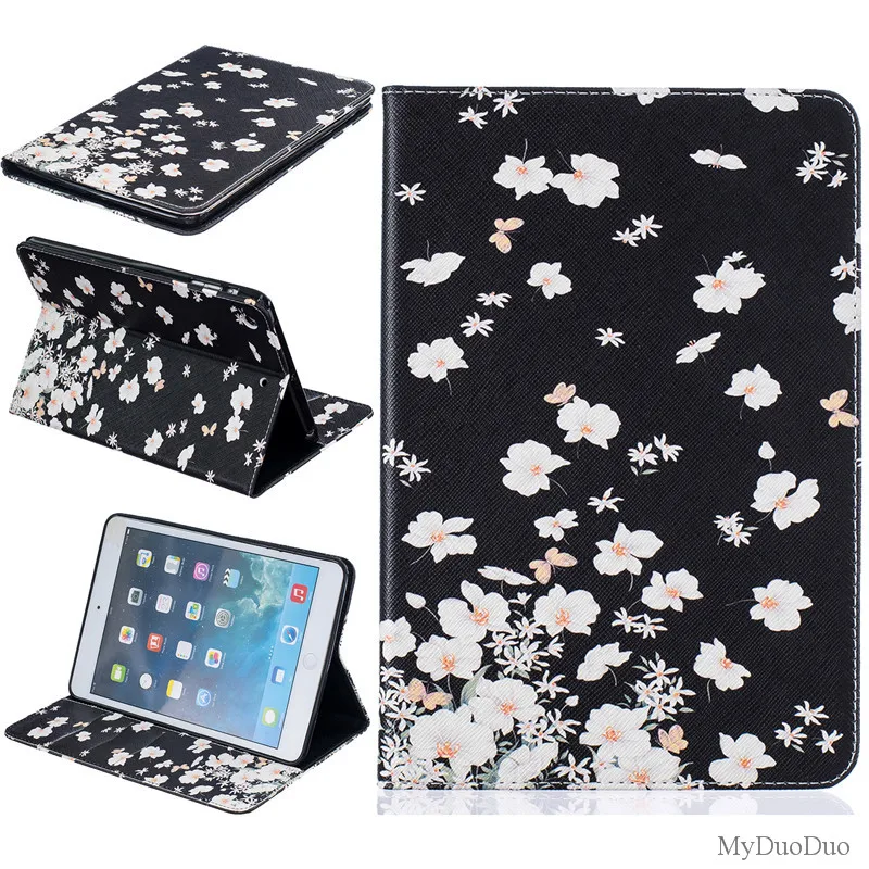 mCute Bear Black Wallet Case For Ipad Mini 2 Case For Ipad Mini  Mini 1 Mini 2 Mini 3 Case Butterfly Flower PU Leather Cover  (32)