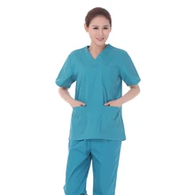 Женская/Мужская медицинская Униформа форма медсестры одежда короткий рукав/длинный рукав пальто медицинская одежда кисть ручная одежда v-образный вырез