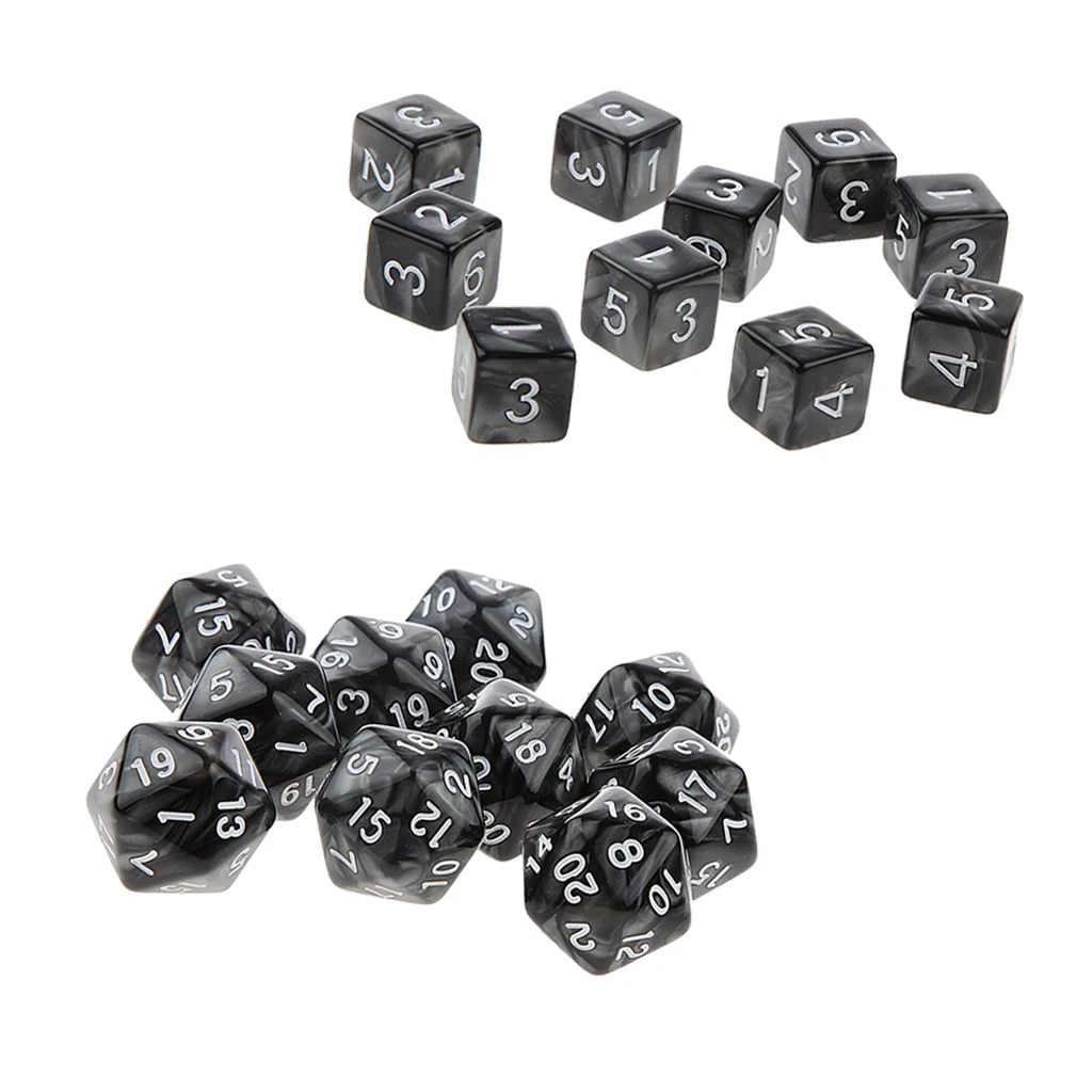 20 штук упак. многогранные D20 D6 кубики для подземелий и драконов TRPG DND MTG вечерние