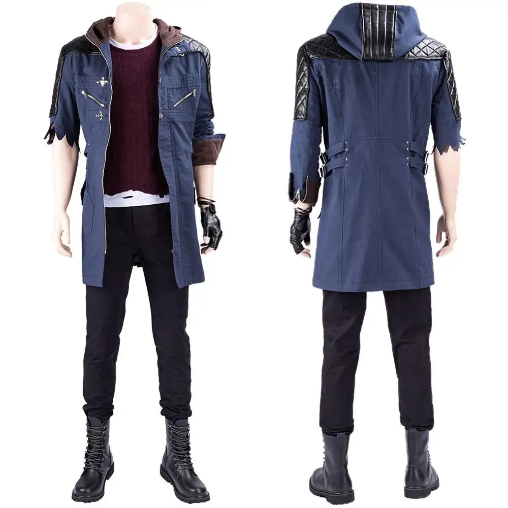 

DMC 5 Nero Cosplay Costume Outfit Coat Uniform Jacket Full Set with shoes Halloween Carnival costumes Custom Made