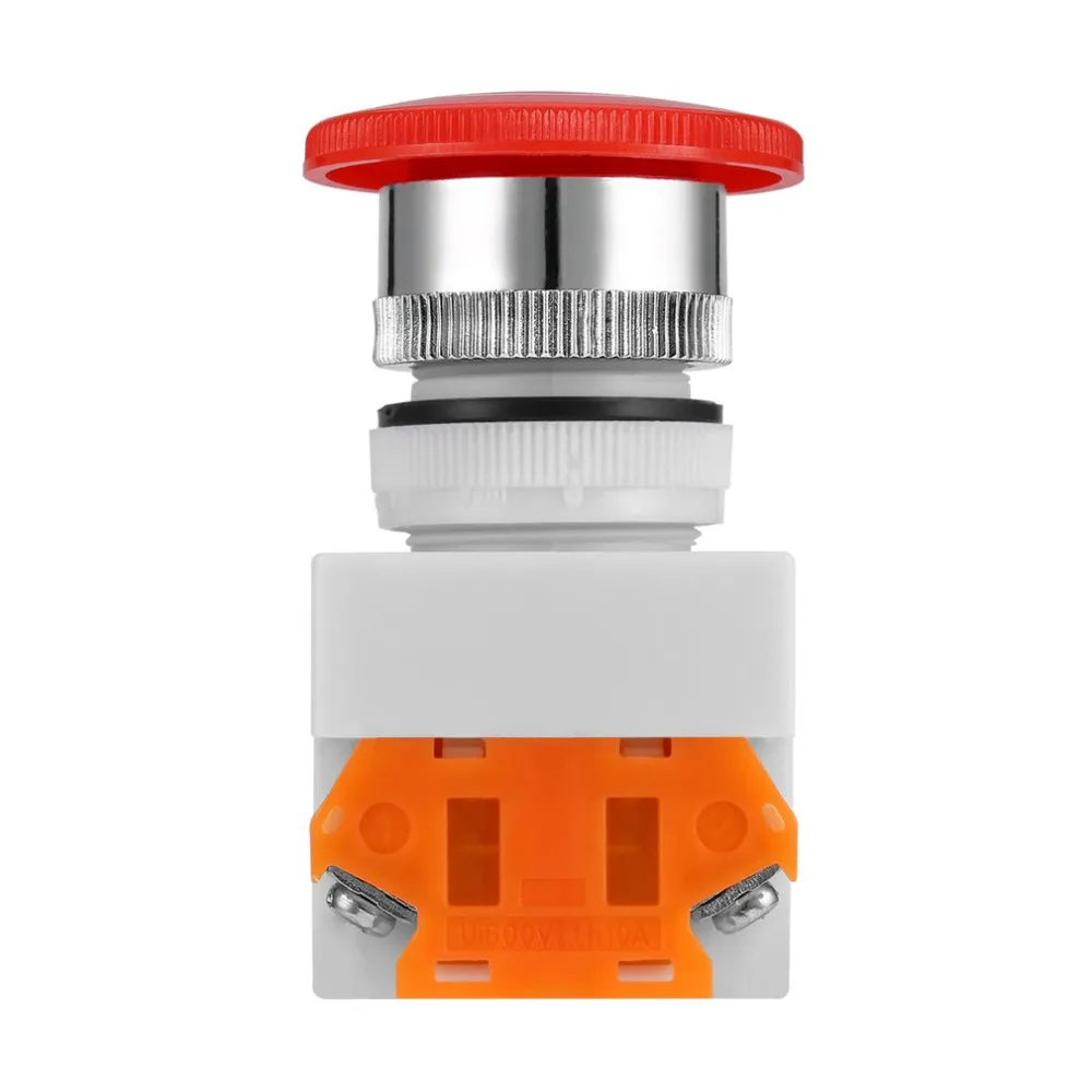 

OUTAD Emergency Stop Switch Push Button Mushroom Push Button 4 Screw Terminal 600V/10A Plastic Surface 40mm Button