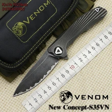 VENOM Кевин Джон новая концепция Флиппер складной нож S35VN лезвие TC4 титановые походные охотничьи карманные Фруктовые Ножи EDC инструменты