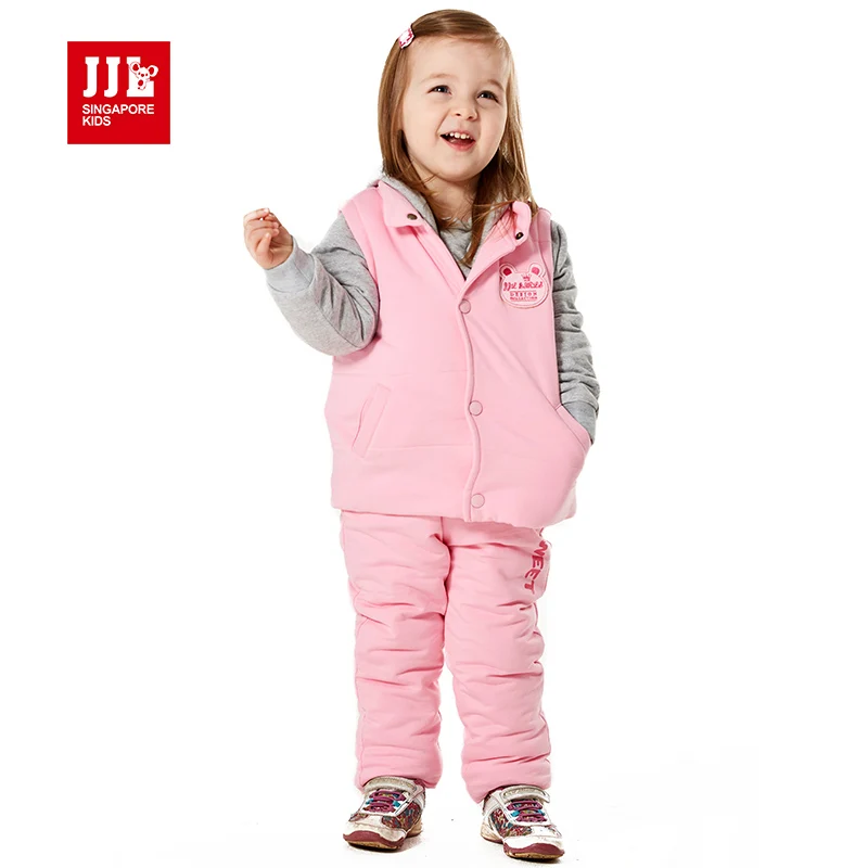 Image 2015 New baby sets of girls hooded cotton 3 pcs baby set newborn baby clothes hoodies+full baby pants+sleeveless free shipping