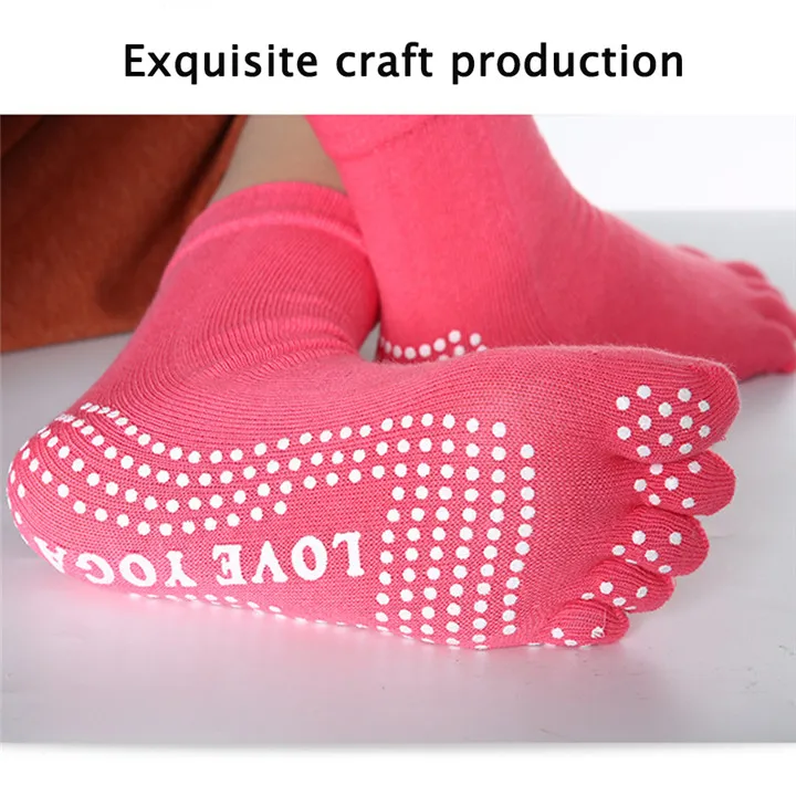5 PF Cotton Socks Five Fingers Multicolor Socks Skid Resistance Dots Pattern Printing Chaussette Femme Women's Toe Socks WZ035