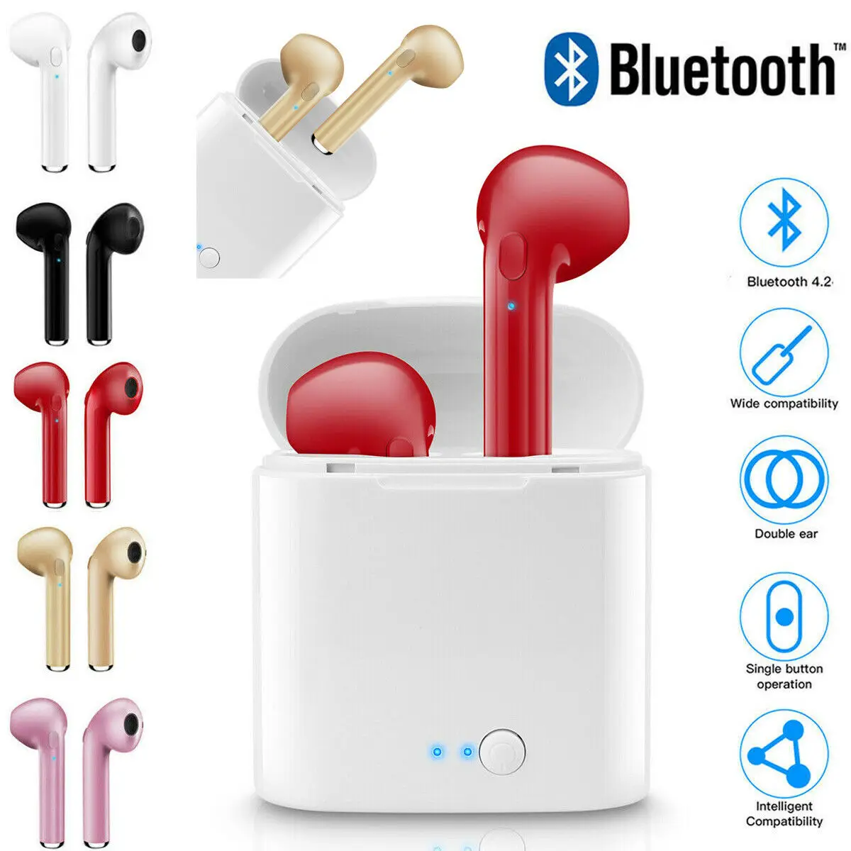 

Wireless Bluetooth 5.0 Earbuds Headset Waterproof In Ear Earphone For iPhone Android
