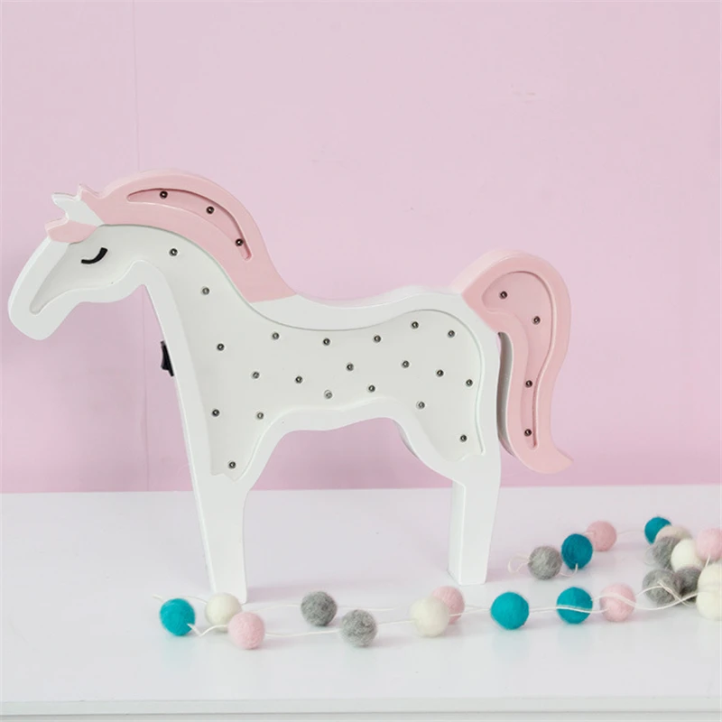 Animales La Día Luz Noche Madera De Novedad Del Unicornio Caballo rCexWdBo