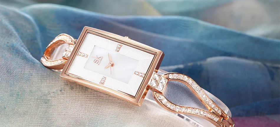 SK Новинка 2019 Женская мода бриллиант наручные часы для Топ люксовый бренд квадратный дамы элегантный Женева кварцевые часы женские
