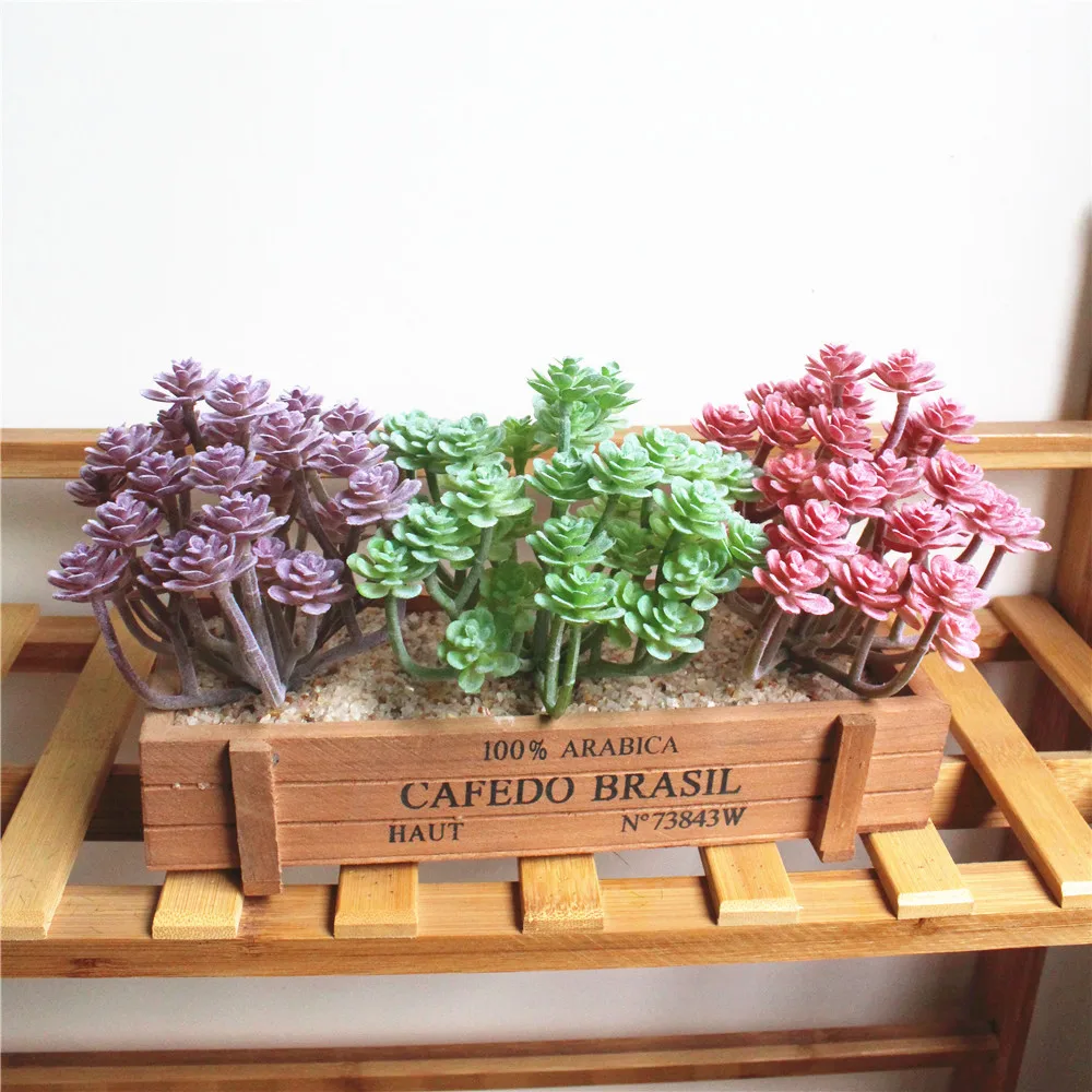 

12x15cm Artificial Succulent Plants Flower Arrangement Accessories Pink Green Purple Fake Plants Home Garden Wedding Decoration