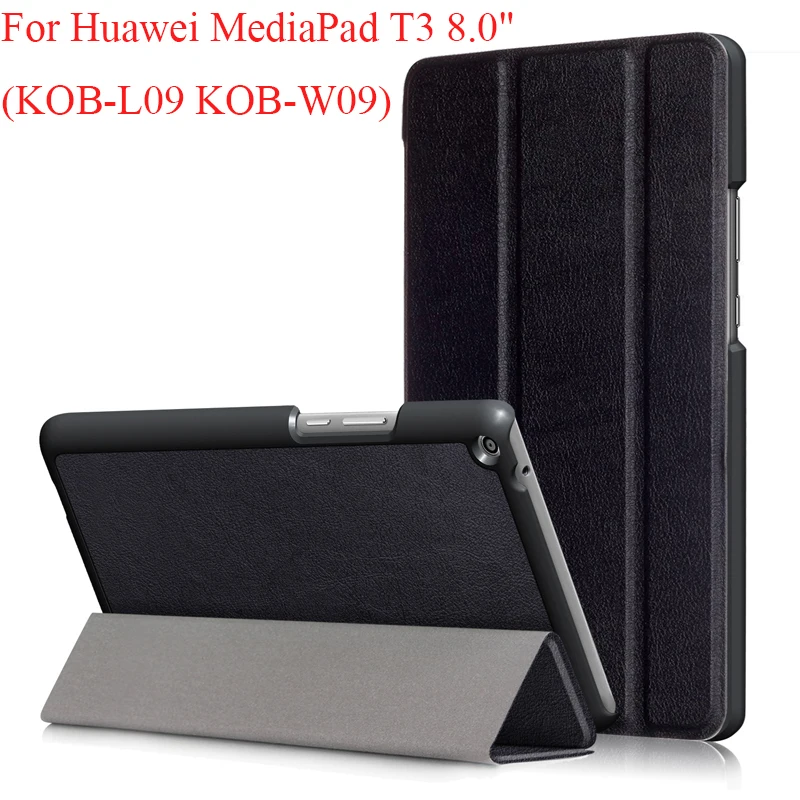 

Custer grain Case For Huawei Mediapad T3 8.0 KOB-L09 KOB-W09 Tablet Tri-Fold Flip Case for Honor Play Pad 2 8.0 protective cover