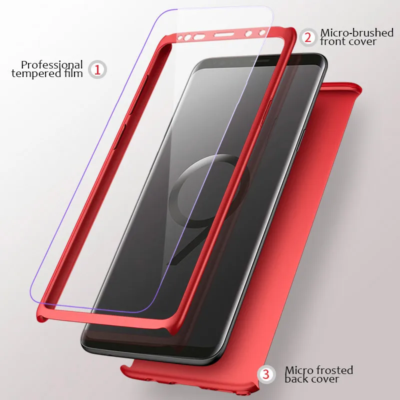 

360 Full Cover Shockproof Phone Case For Samsung Galaxy S9 S8 S7 Note 9 8 C9 C7 Pro J4 J6 A6 Plus J8 A9 A7 A8 2018 J5 J7 Prime