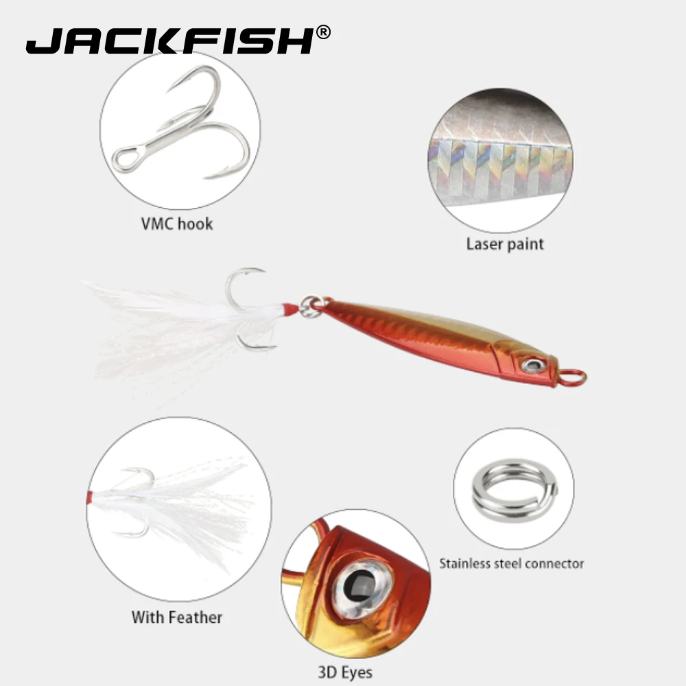 JACKFISH металлическая блесна жесткая приманка 10 г/20 г/30 г для морской воды джиггинг