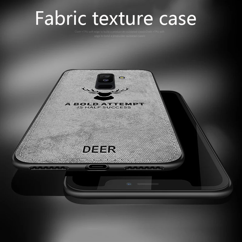 

For Samsung Galaxy A7 A9 2018 Case Fabric Hard Cover Soft Frame Cloth Phone Cover Cases For Samsung Galaxy A6 A8 Plus 2018