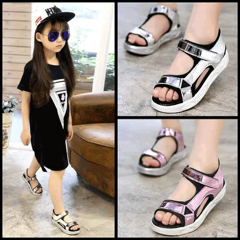 

Kids Sandals for Baby Girls in Summer Beach Sandals Gold Silver for Baby Boys Toddler Sneakers Trainer Children Shoes Euro 26~33