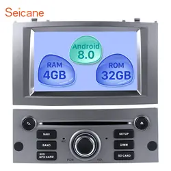 Seicane 1 Din 7 дюймов Android 8,0 автомобилей Радио gps навигации Системы мультимедийный плеер для 2004-2010 peugeot 407 с FM Bluetooth