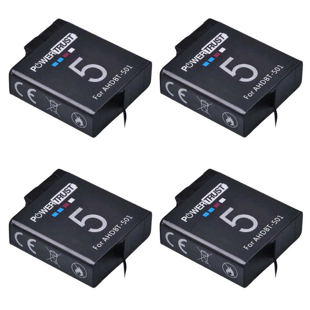 

4Pcs 3.85V AHDBT 501 1600mAh AHDBT-501 AHDBT501 Battery for Gopro 5 battery Rechargeable Battery for GoPro 5 Gopro hero 5 camera