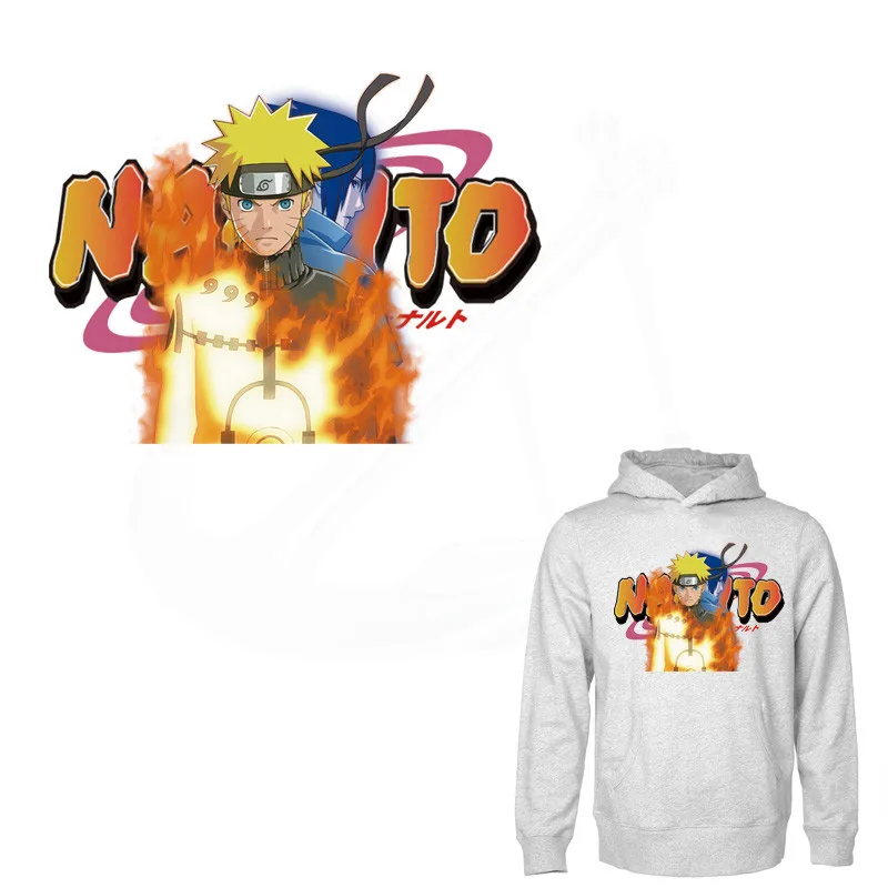 

Popular anime Uzimaki Naruto Uchiha Sasuke Patches Iron-on Transfers Patches For Clothes DIY T-shirt Hoodies Stickers