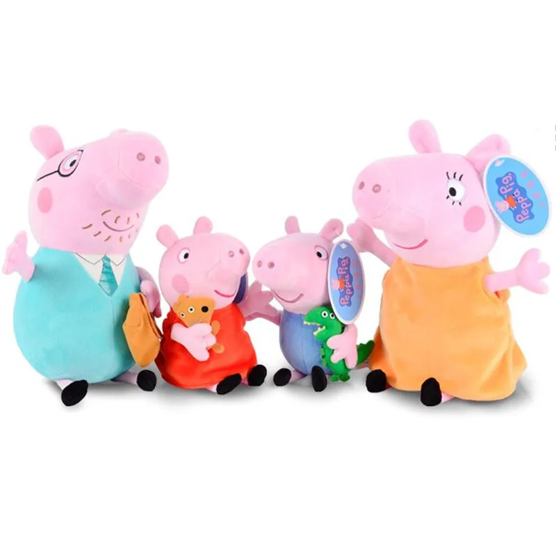 

4Pcs/set Peppa Pig Stuffed Plush Toy 19/30cm Peppa George Pig Family Party Dolls Christmas New Year Gift For Girl Free Delivery