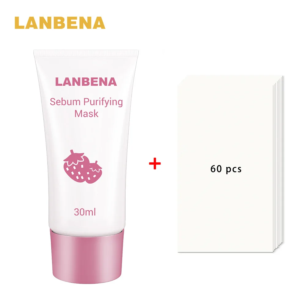 LANBENA Blackhead Remover Nose Mask Strawberry Pore Strip Black Mask Peeling Acne Treatment Oil Control Mask Skin Care TSLM1