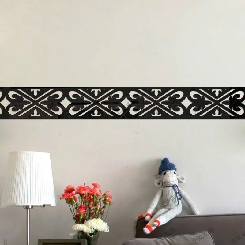 

Customized Home Decor 3d mirror Stickers Ceiling Waist Line Baseboard Acrylic Mirrored Decorative Mirror Wall DIY Stickers