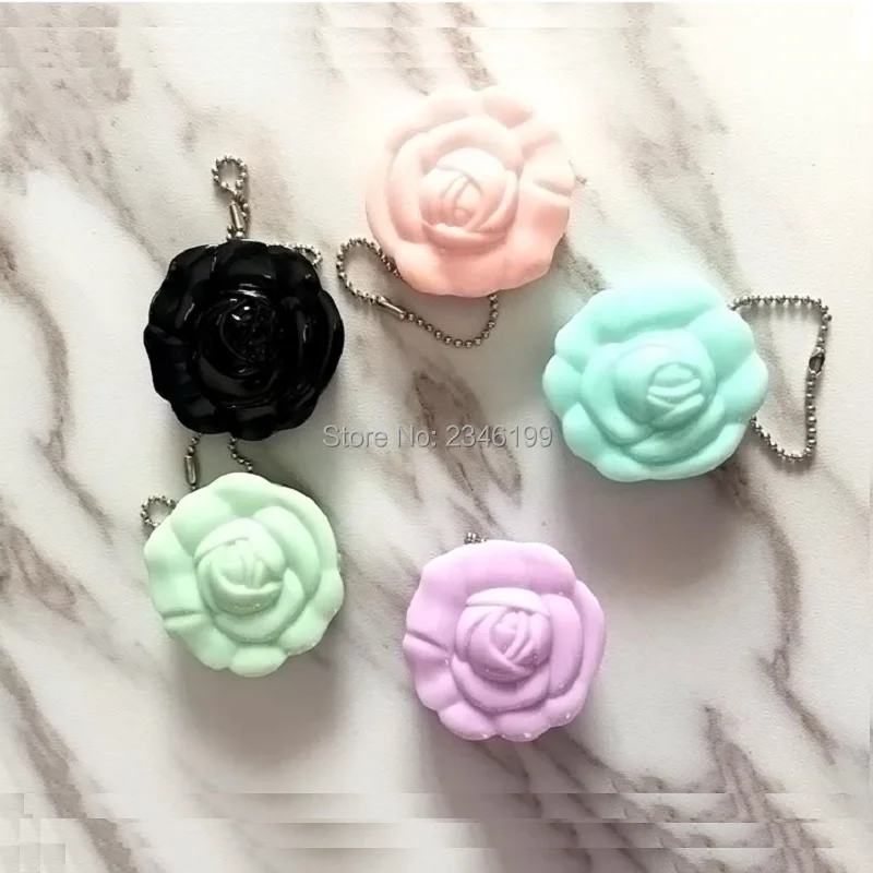 

50pcs/lot Rose Flower Lip Balm Box DIY Cosmetic Packing Container Empty Eyeshadow Pressed Powder Case with Mirror Dia20.5mm Pan