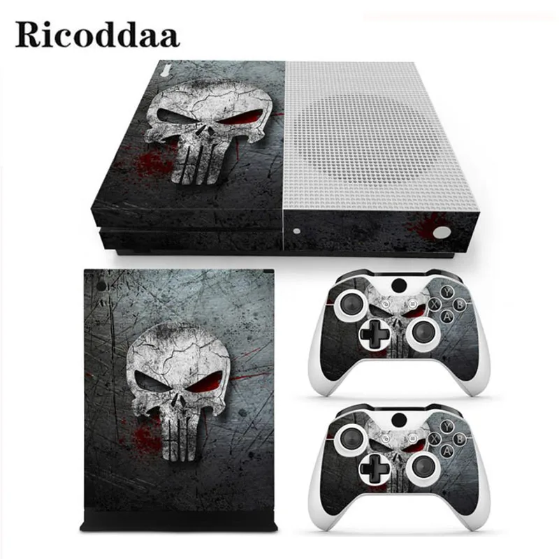 Наклейка с изображением черепа для Microsoft Xbox One Slim + 2 шт. чехла контроллеров S