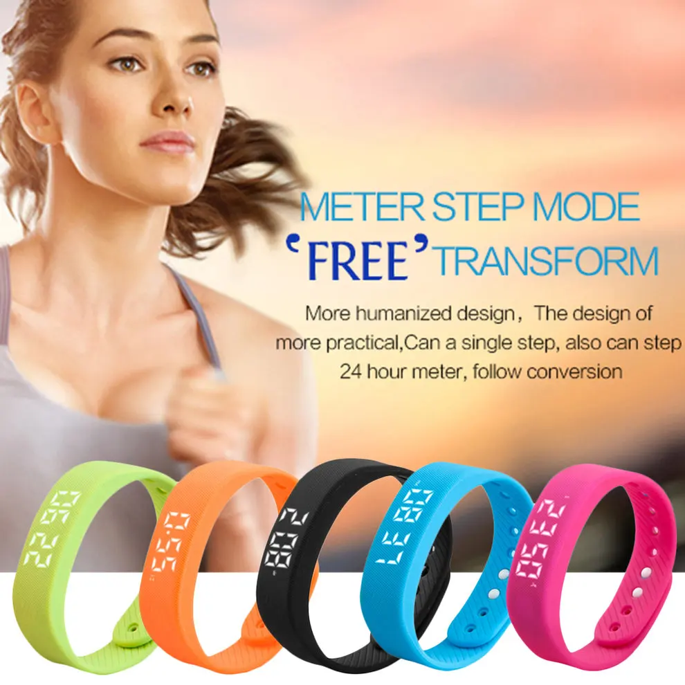 

10PCS Wristbands 3D T5 LED Display Sports Gauge Fitness Bracelet Smart Step Tracker Smart Pedometer Man Woman