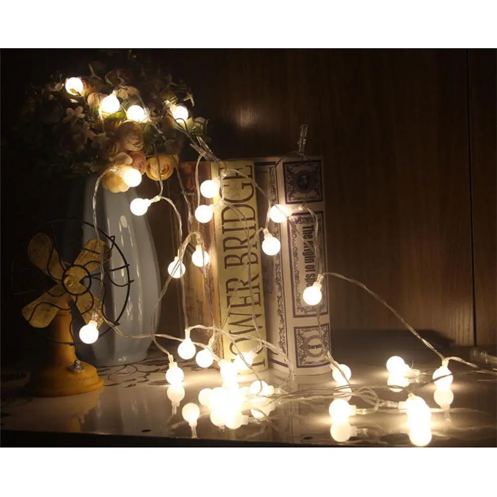 Hobbyline 5 м 50 светодиодов водонепроницаемый батарейный блок шариковая лампа струнный светильник с дистанционным управлением для рождественской вечеринки, свадьбы, фестиваля украшения